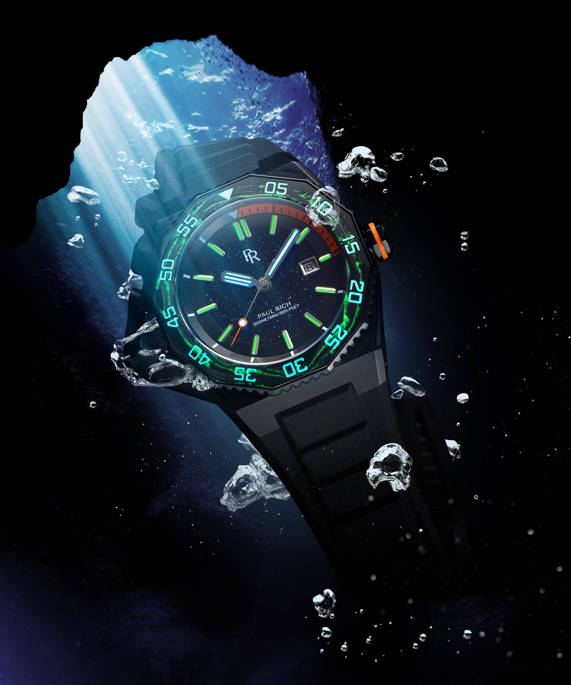 Paul Rich - Wholesale Wrist Watch - Men's - Aquacarbon Pro Shadow Black - Aventurine6