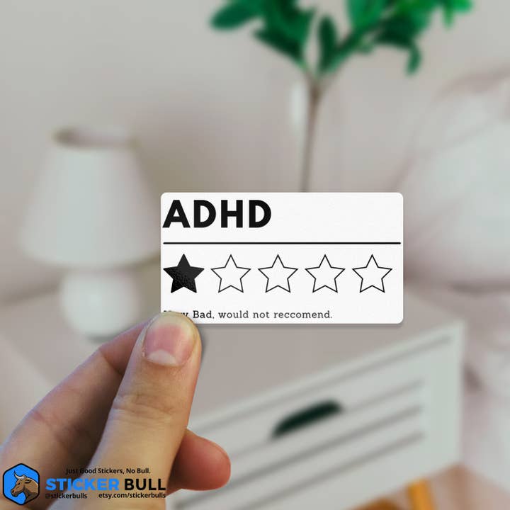 Sticker Bull - Wholesale Sticker - ADHD Would Not Recommend Sticker, Vinyl Stickers, Meme Sticker, Meme, Funny Sticker, Bumper Sticker Funny, Stickers, ADHD Sticker, Self Help