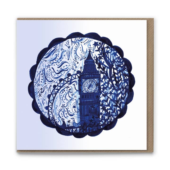 London Starlight Greeting Cards Pack of 6 UK eco Big Ben for wholesale by Hayley Potter