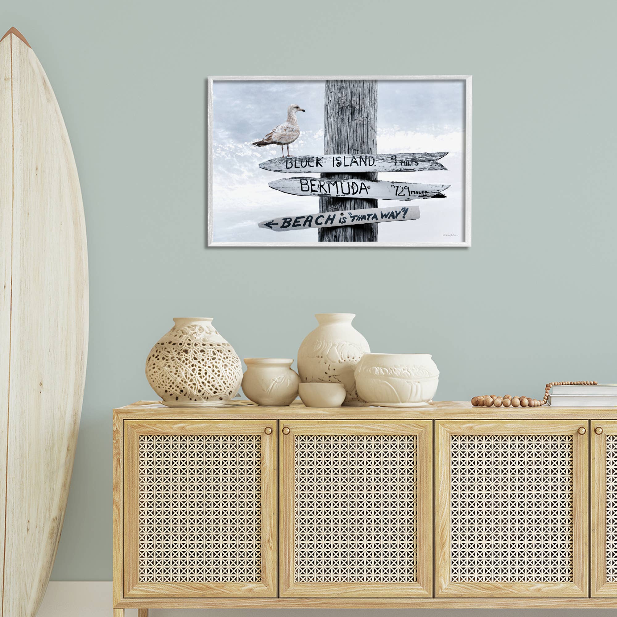 Stupell Industries – wholesale Väggskylt – Semesterstrandskyltar med mås - Inramad väggkonst6