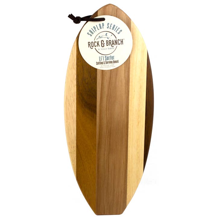 Totally Bamboo - Wholesale Cutting Board - Rock & Branch® Shiplap Li'l Surfer Surfboard Shaped Serving1
