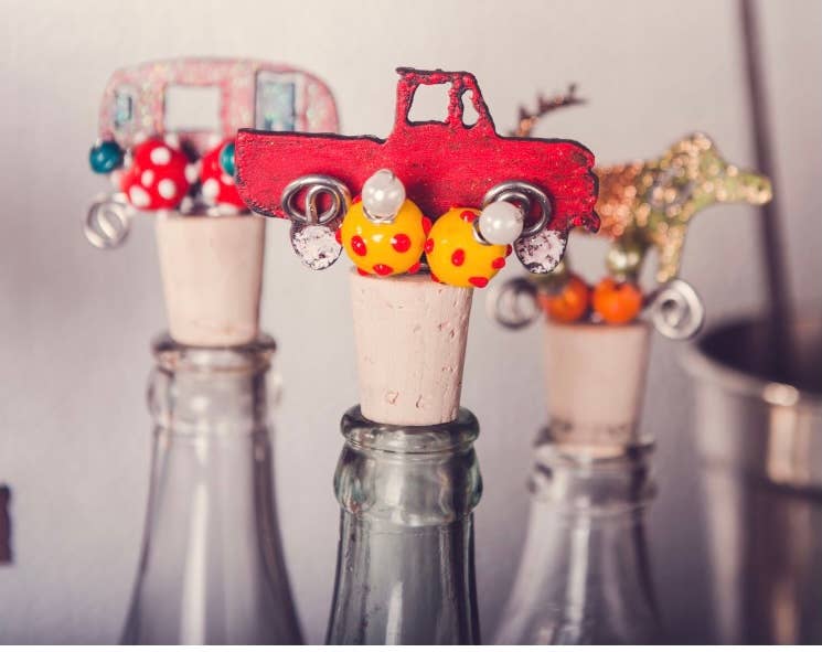 Whimsies - Wholesale Wine Stopper - Camper Wine stopper Kitchen Barware Cork Tabletop trailer2