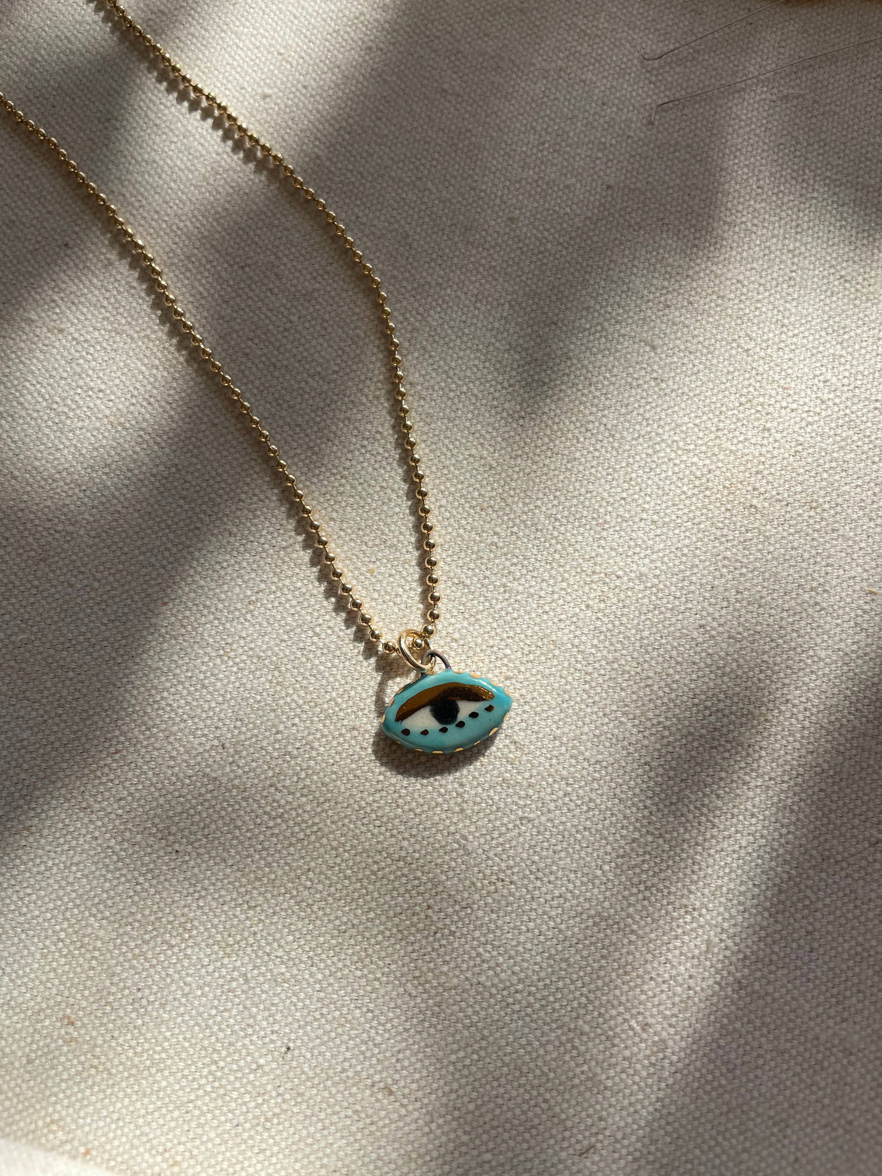 Carola Spitzer – wholesale Pendant/charm necklace – Turquoise Not se evil eye charm Necklace2