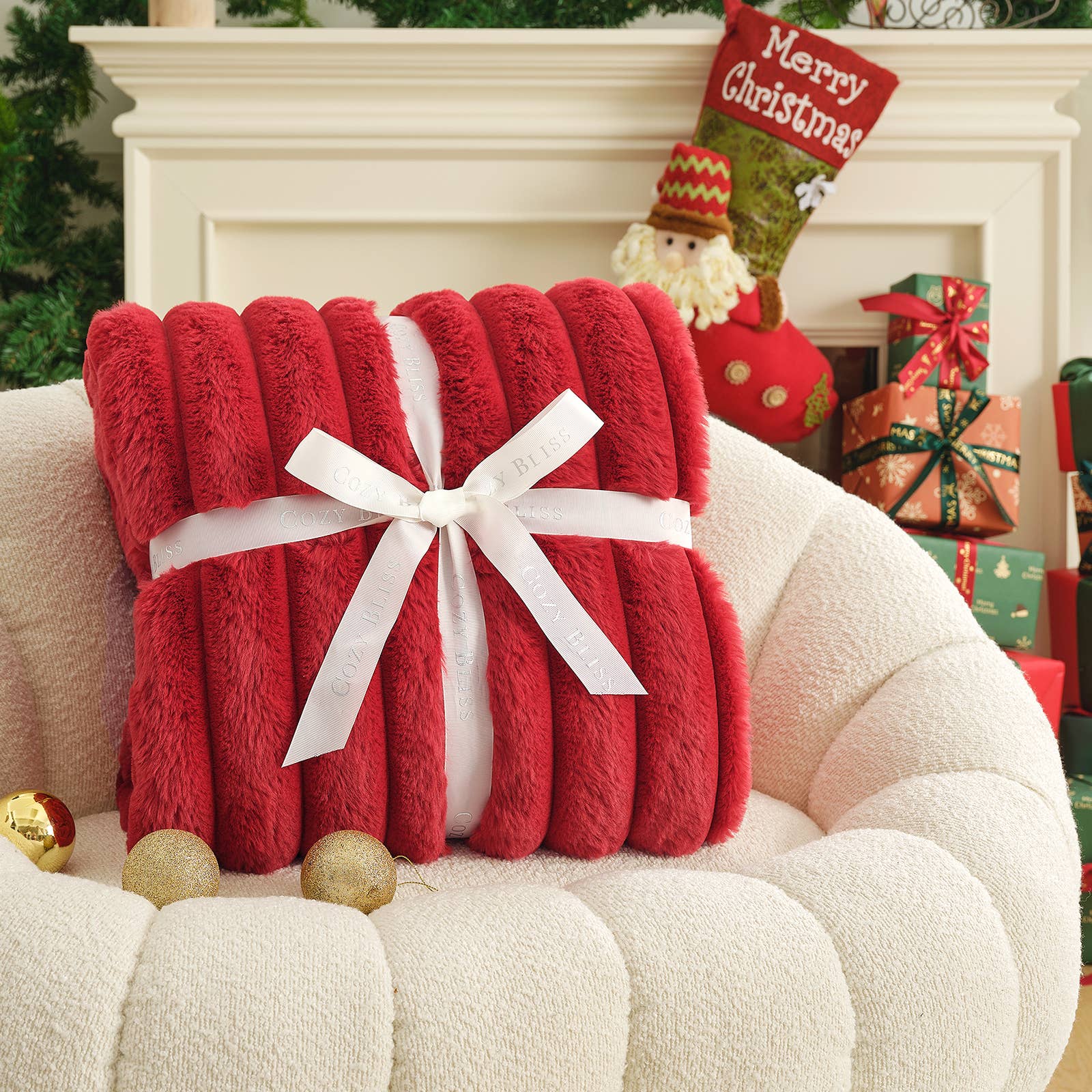 DreamValley - Wholesale Throw Blanket - CB Striped Faux Fur Warm Plush Throw Blanket17