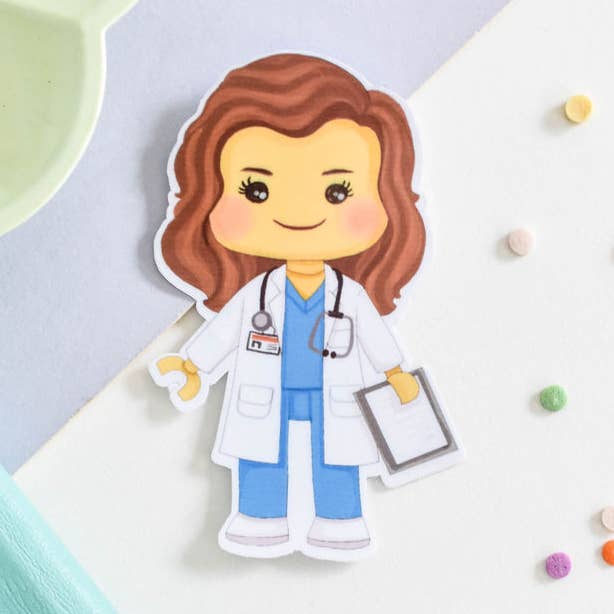 Doctor Character Vinyl Sticker for wholesale by Oh Hello Bricks