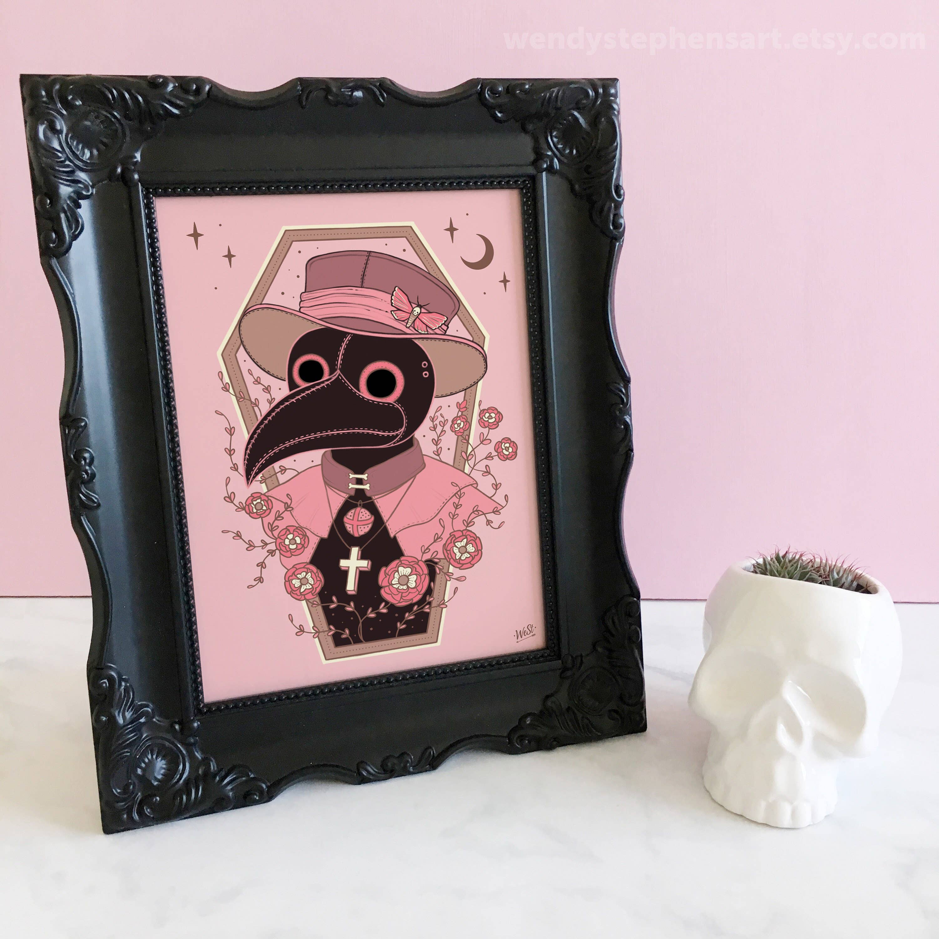 Wendy Stephens Art – wholesale Art print – Plague Doctor Art Print1