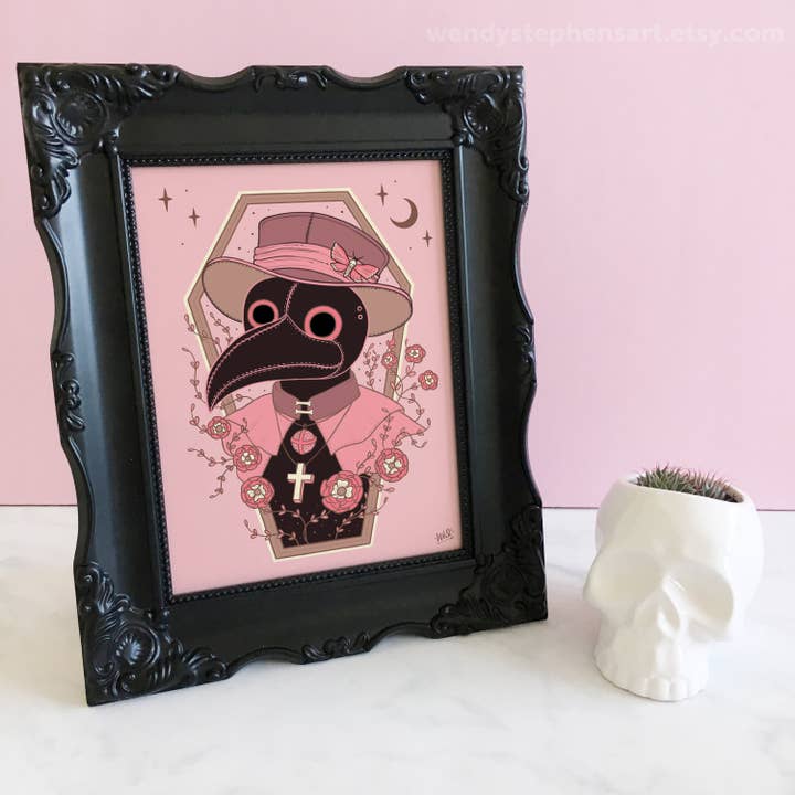 Wendy Stephens Art – wholesale Art print – Plague Doctor Art Print1