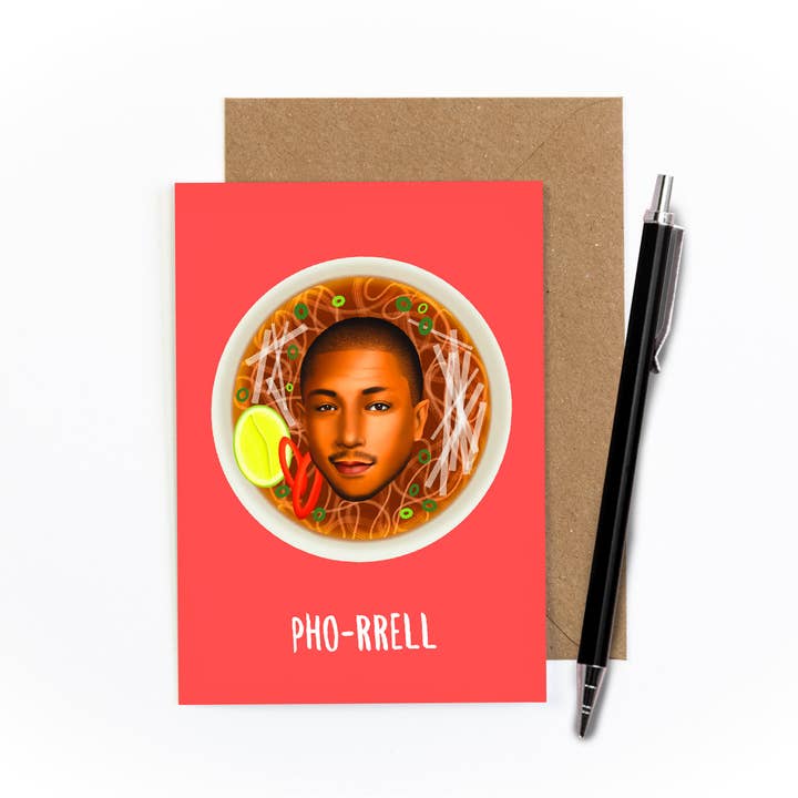 Pho-rrell Greetings Card for wholesale by Amy Illustrates