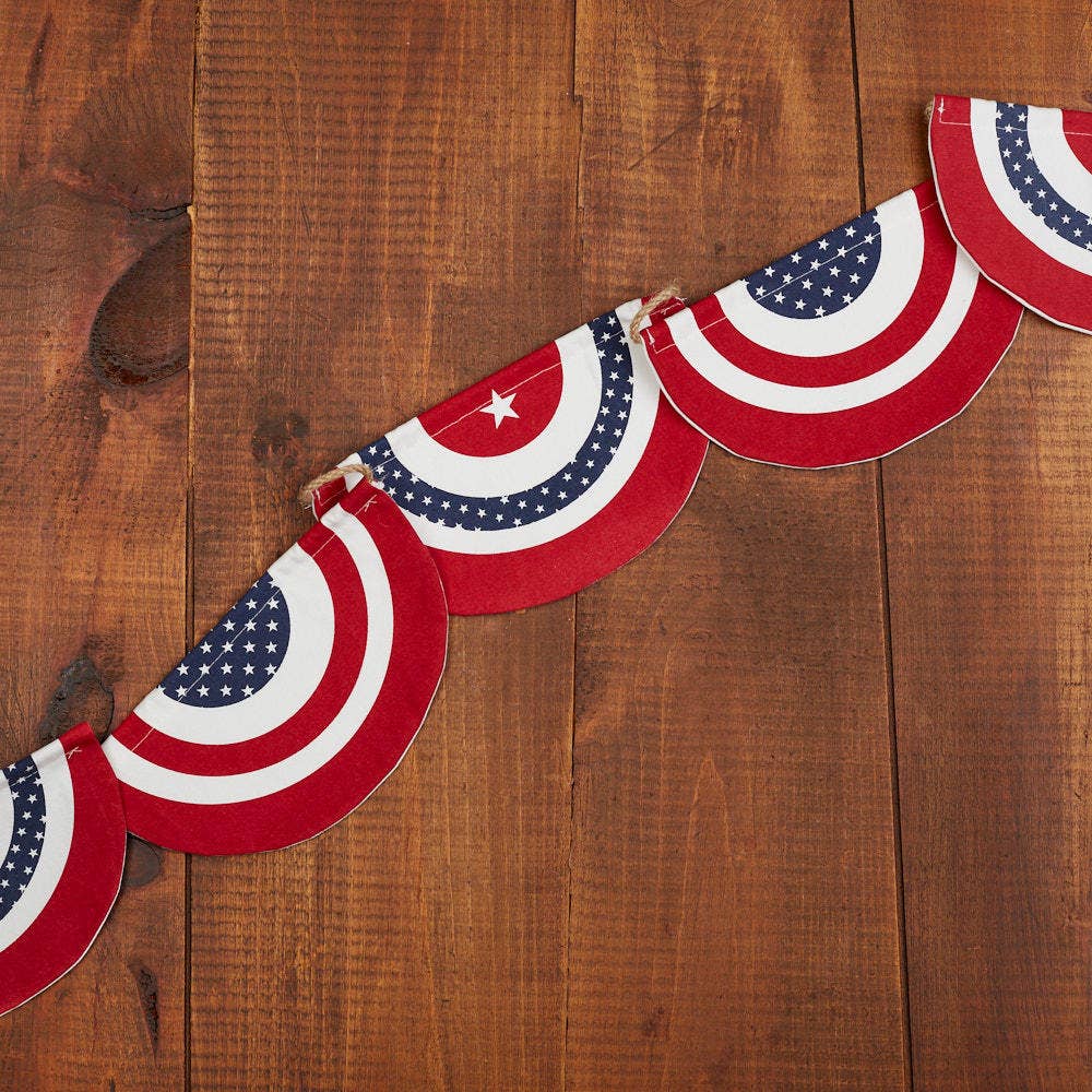 Factory Direct Craft - Wholesale Bunting/Garland -  American USA Flag Bunting Fabric and Jute Garland 1