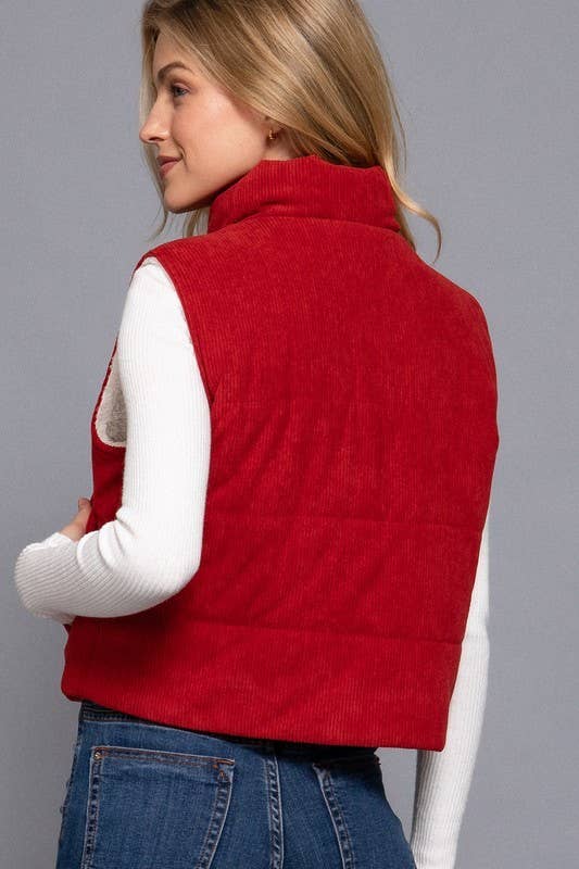 Vanilla Monkey - Wholesale Outerwear Vest - Women's - Corduroy Puffer Vest4