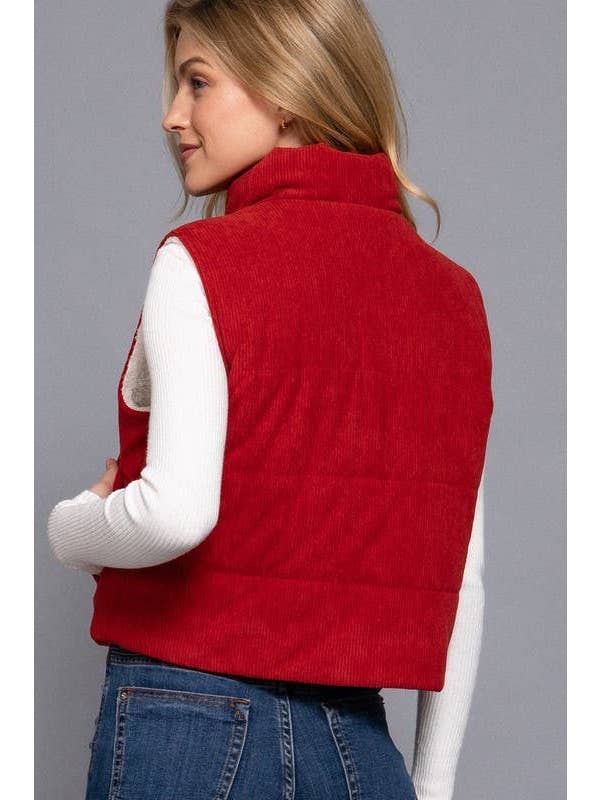 Vanilla Monkey - Wholesale Outerwear Vest - Women's - Corduroy Puffer Vest4