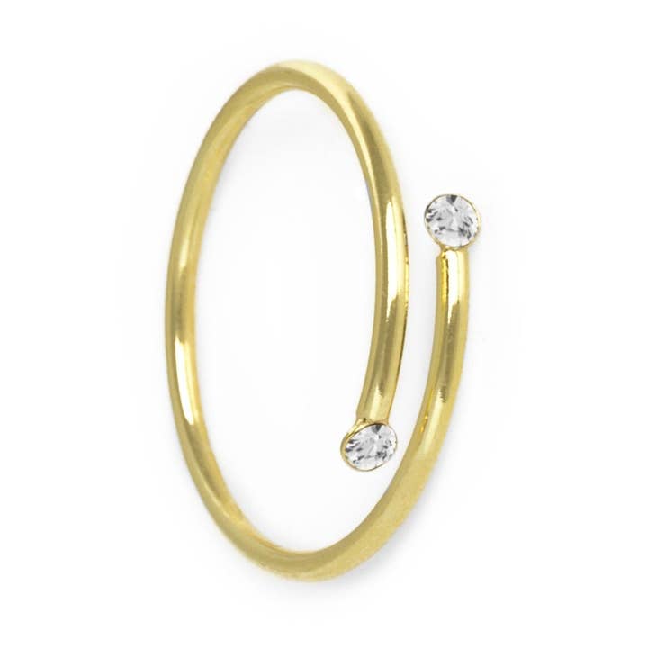 Verstellbarer Ring Iris Spirale Kristall in Silber vergoldet für den Großhandel von Victoria Cruz