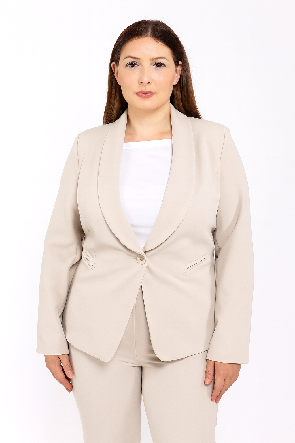 Afinity - Wholesale Blazer - Women's - Plus size blazer A6191GT– Elegance and comfort combined2