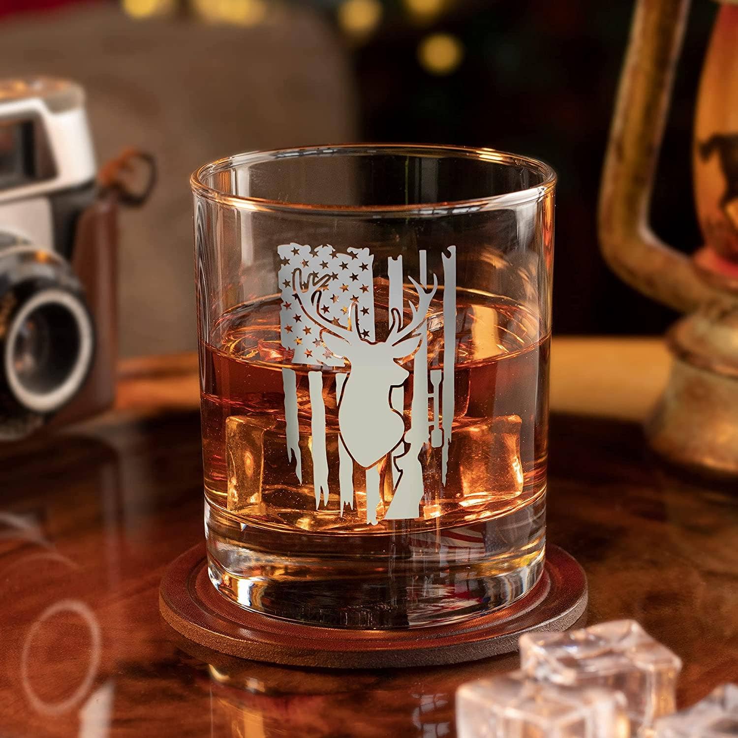 Old Southern Brass - Wholesale Cocktail/Liquor Glass - Deer Hunter American Flag - Whiskey Glass7