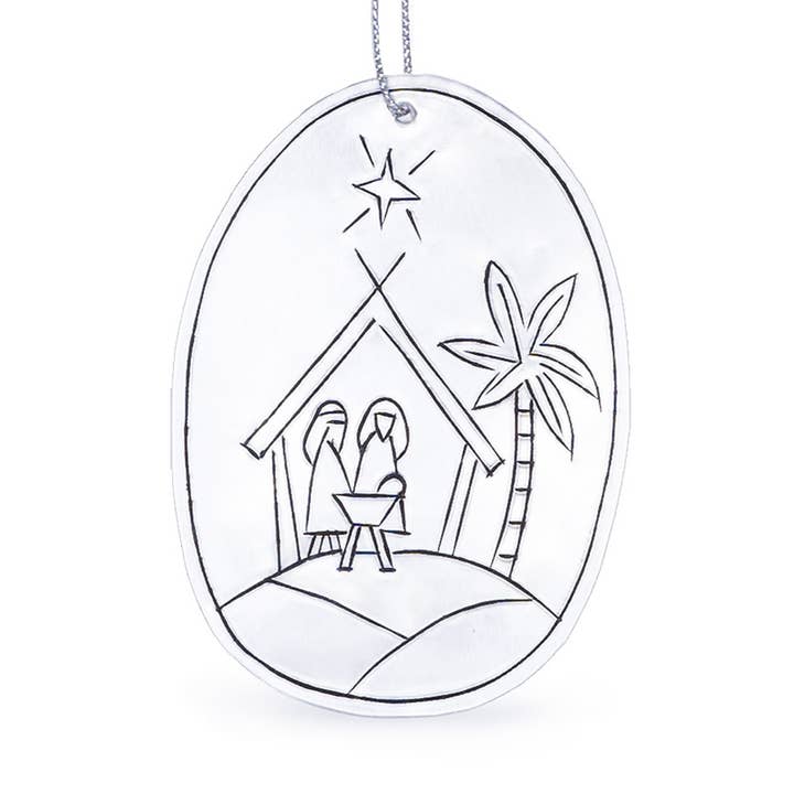 Tin Nativity Ornament for wholesale by Thai Village