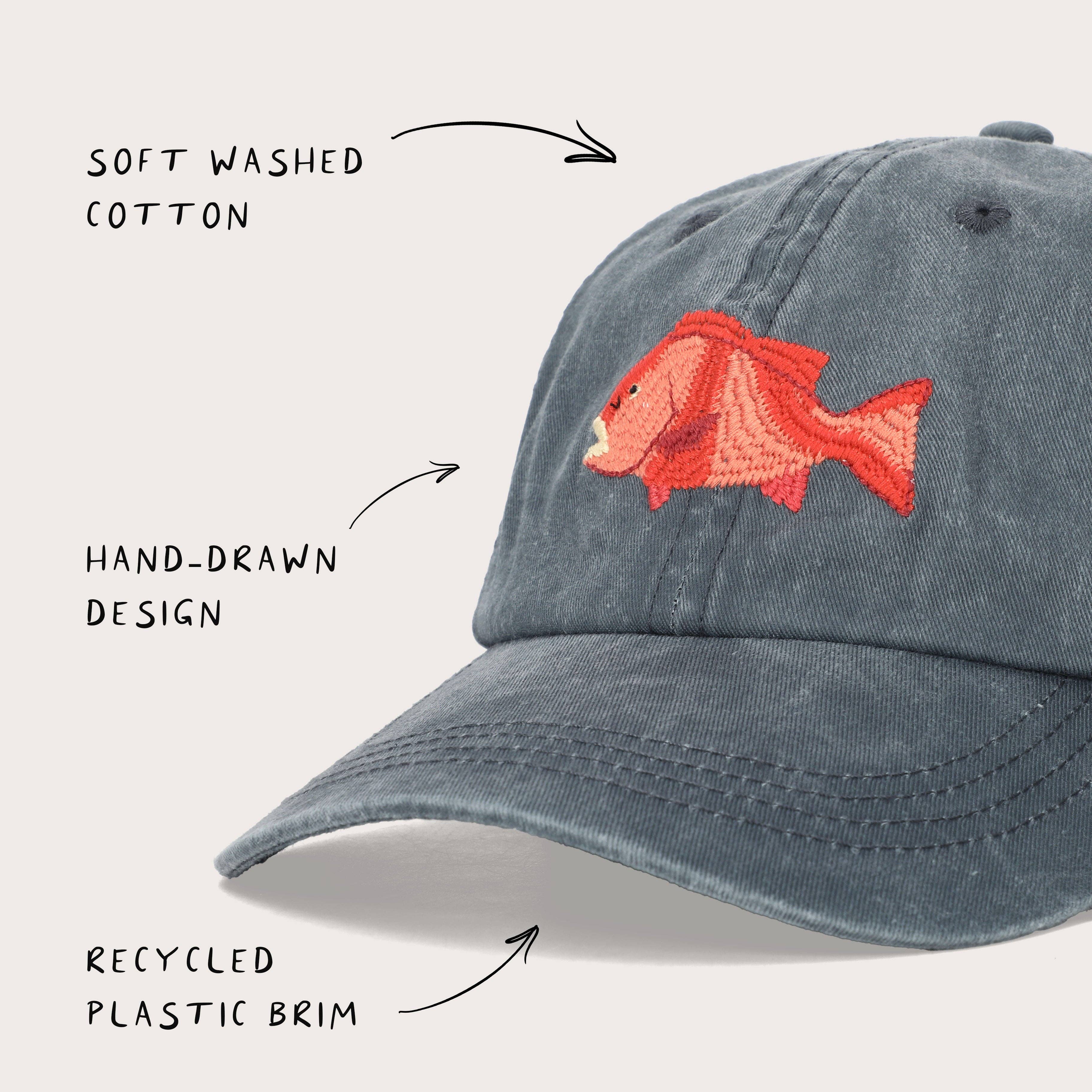 Pallion Point - Wholesale Baseball Cap - Unisex - Red Emperor Fish Lid | Cotton Dad Cap in Steel Blue5