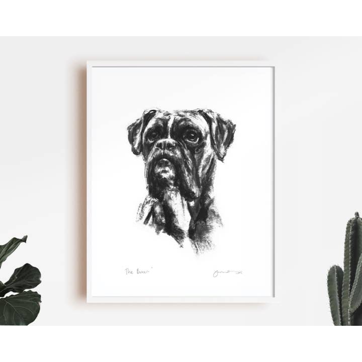 REMOVED BRAND – Großhandel Kunstdruck – Hunde-Zeichendruck, Boxer-Hunde-Zeichnung — Fine Art Hunde-Druck