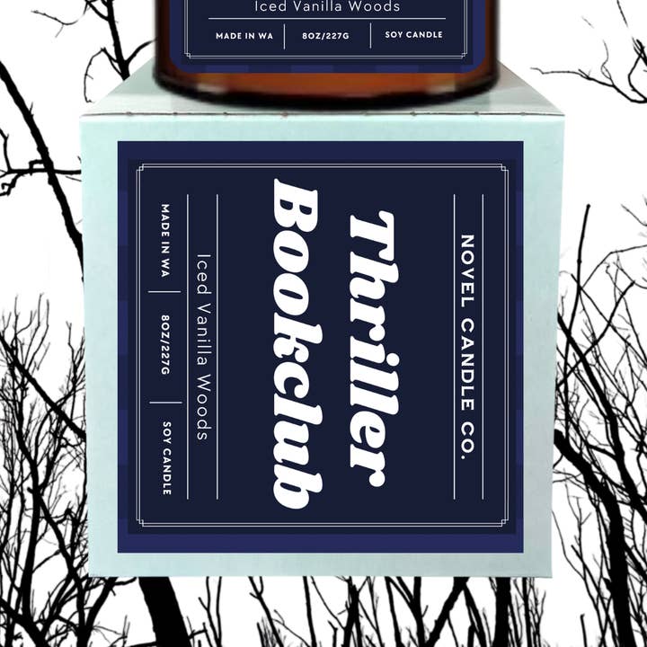 Thriller Bookclub for wholesale by Novel Candle Co
