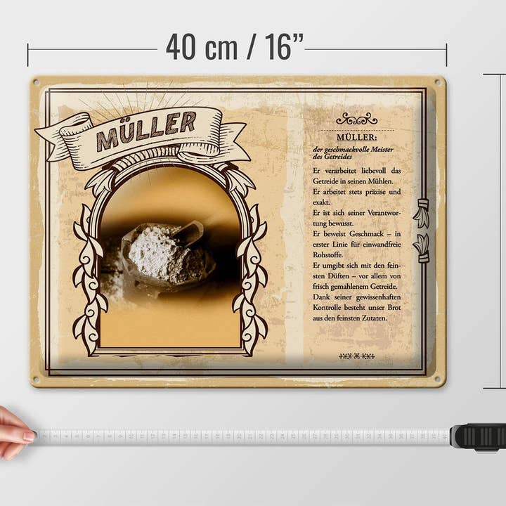Femer - Wholesale Sign - Müller Meister des Grain Deco 40 x 30 cm Tin Sign Professions4
