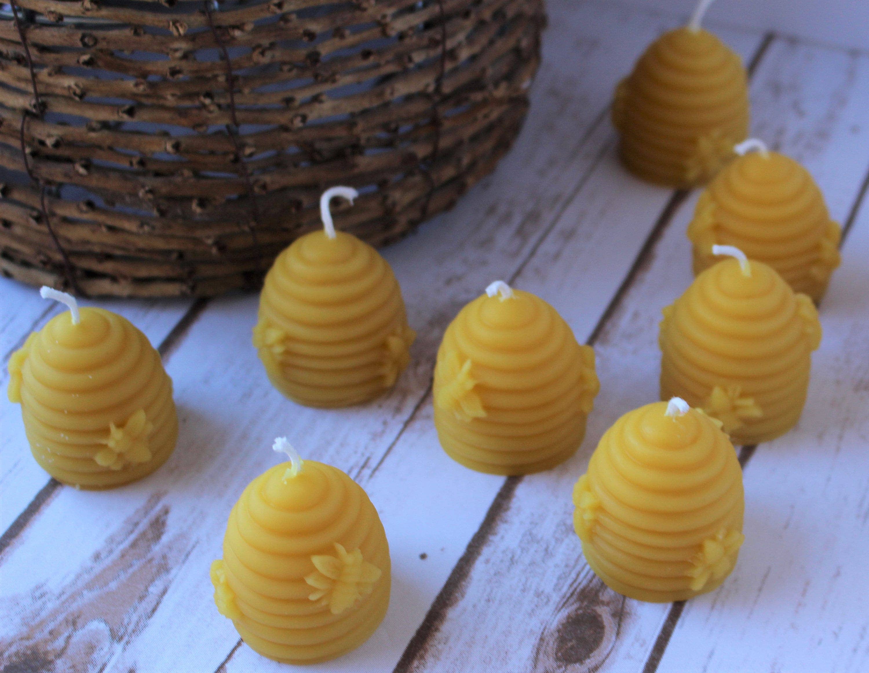 Happy Honey Bee Co. - Wholesale Novelty Candle - 25 Beehive Bee Skep Beeswax Candles Party Favor4