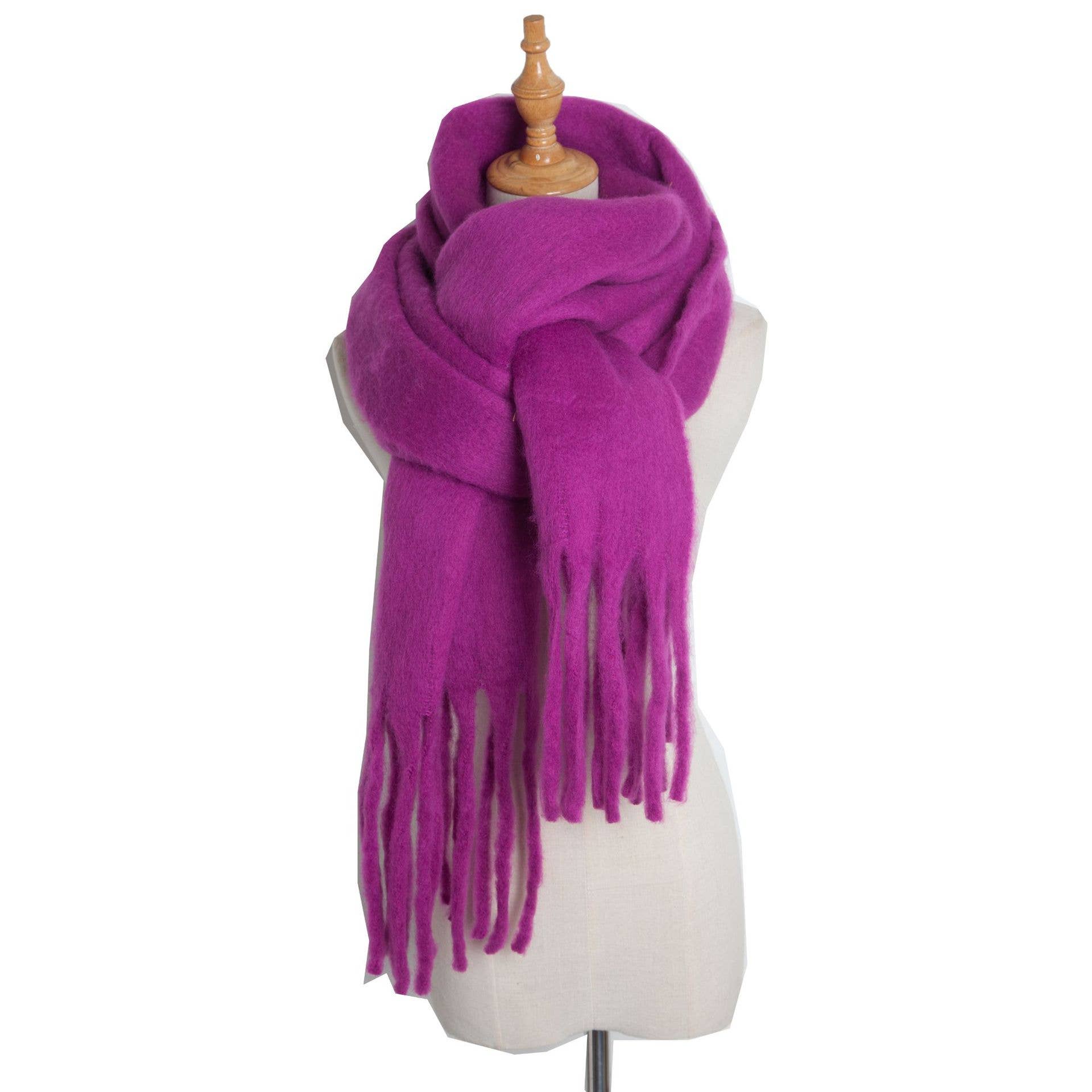 HIDDENBRAND - Wholesale Scarf - Women's - soft cozy classic solid fringe scarf wrap14