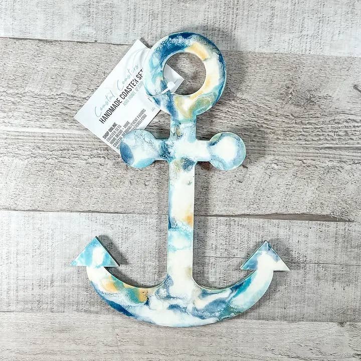 Anchor Ornament - Wood and Resin Coastal Theme for wholesale by Coastal Coasters
