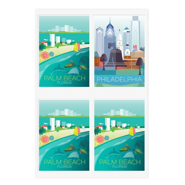 Hoja de pegatinas de Palm Beach para venta al por mayor de Max & Oscar