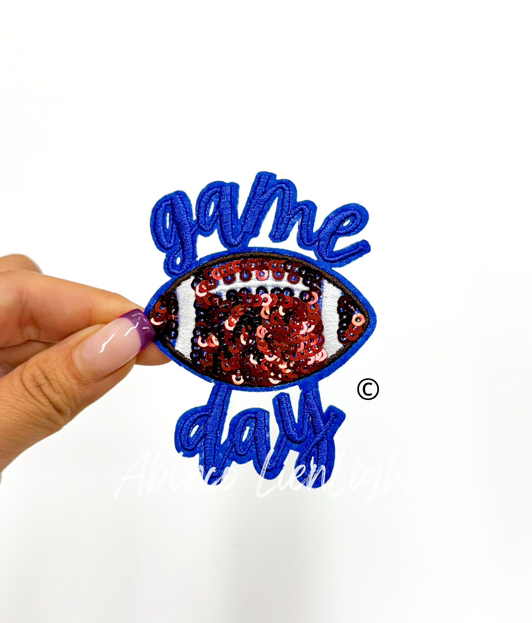 ABLNco - Wholesale Patch - 3” game day football sequins embroidery patch iron on12