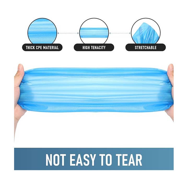 Trio Trading - Wholesale Shoe Accessories - Disposable CPE Shoe Covers, Blue Color, One Size For Adults 3