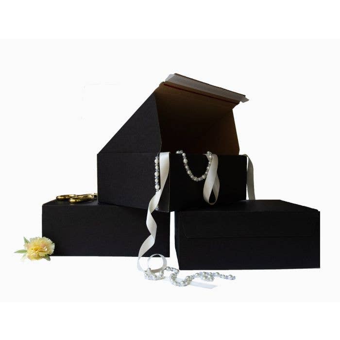 Eleven Fashion - Venta al por mayor Cajas decorativas - Cajas decorativas plegables autoadhesivas negras de 10 x 8 x 4