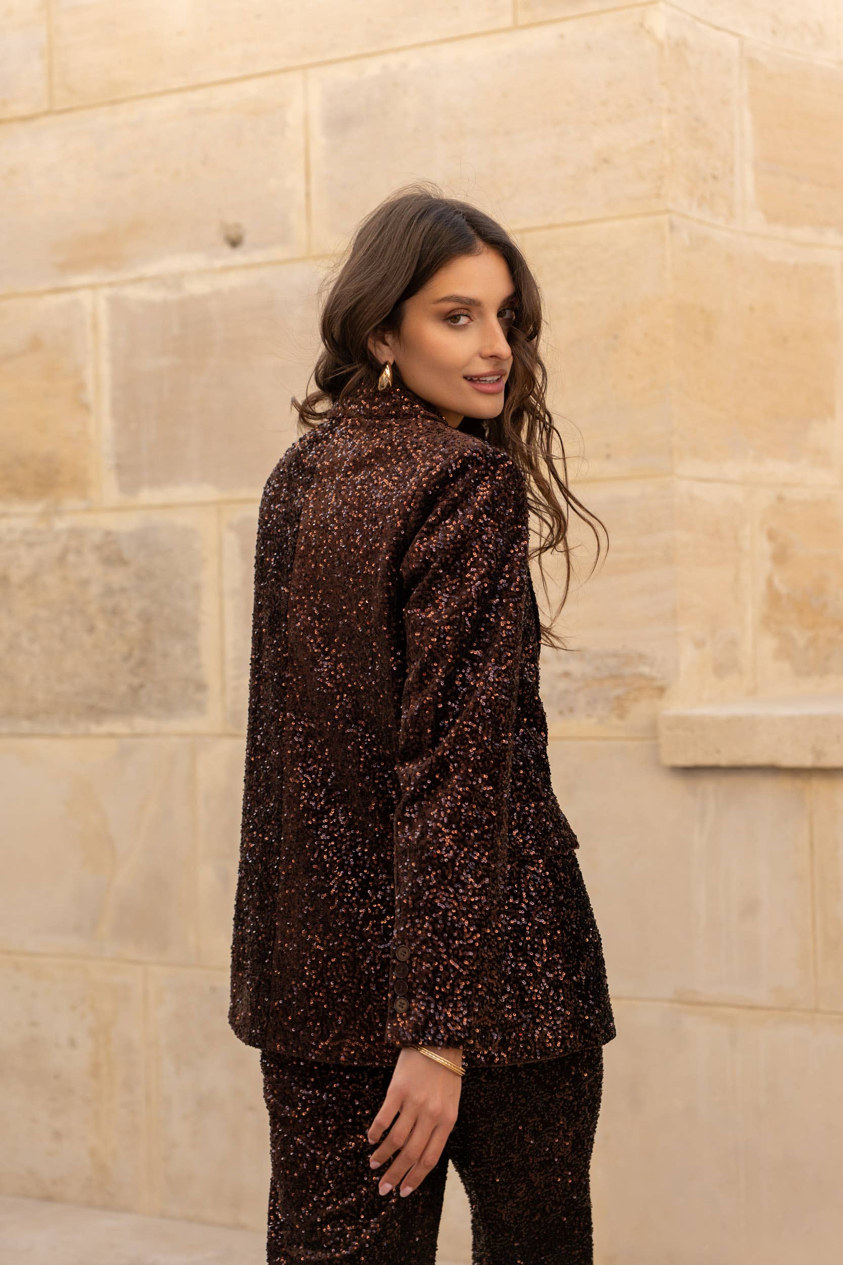 Attentif Paris - Wholesale Blazer - Women's - Straight-cut sequin blazer6