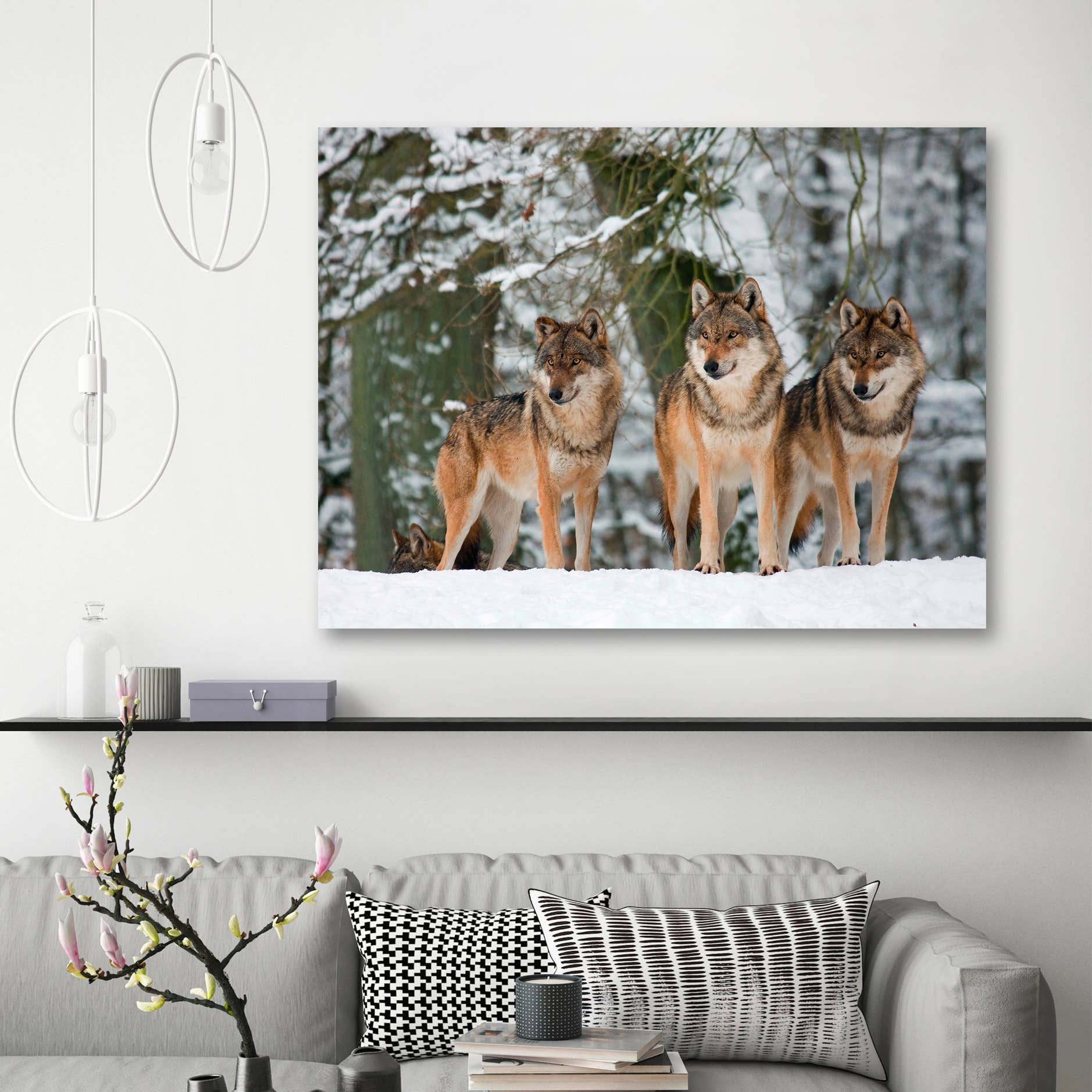 Selected Artworks Italia - Wholesale Art Print - Photo frame, canvas print: Wolves in the Snow2