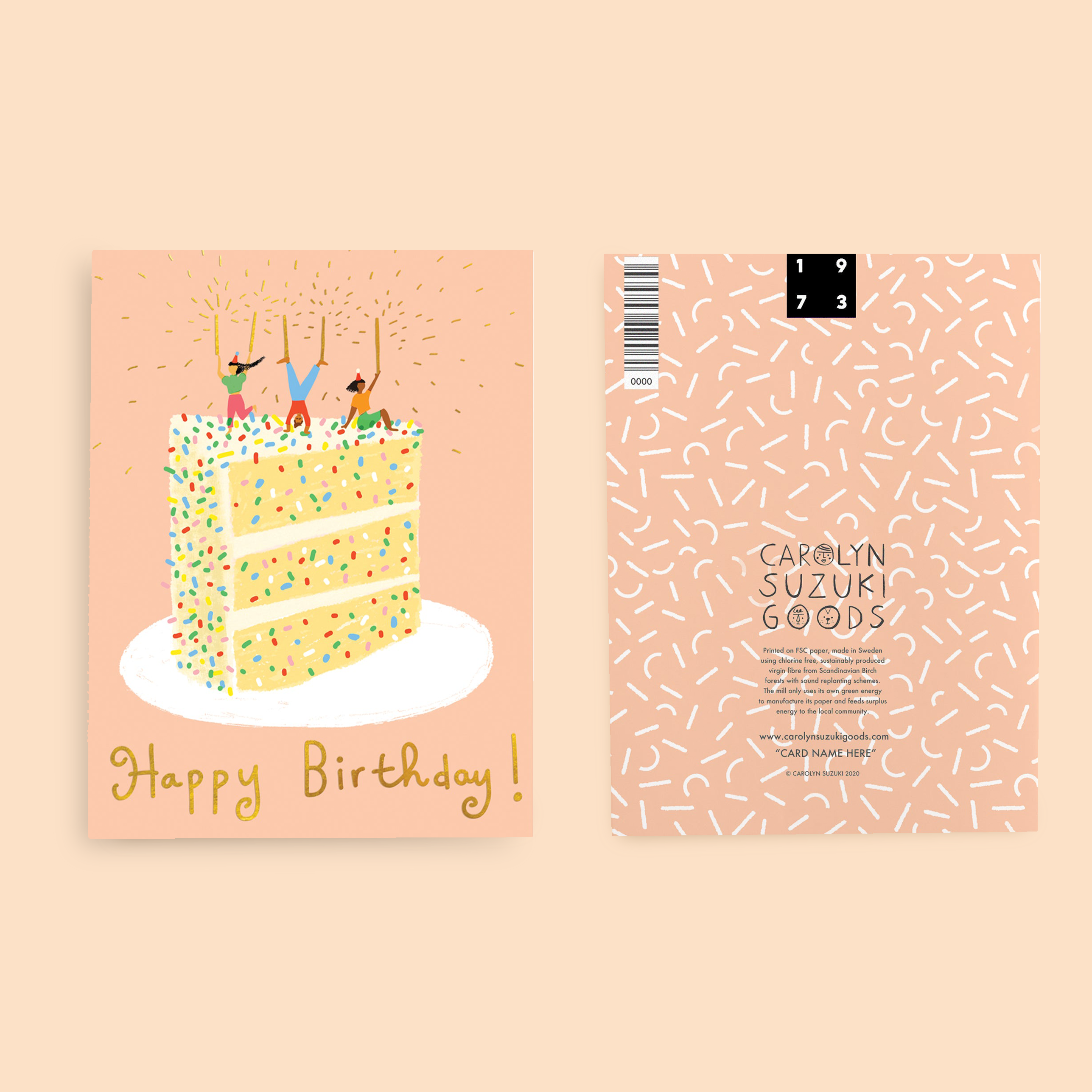 Carolyn Suzuki - Wholesale Birthday Card - CONFETTI CAKE - Birthday Card1