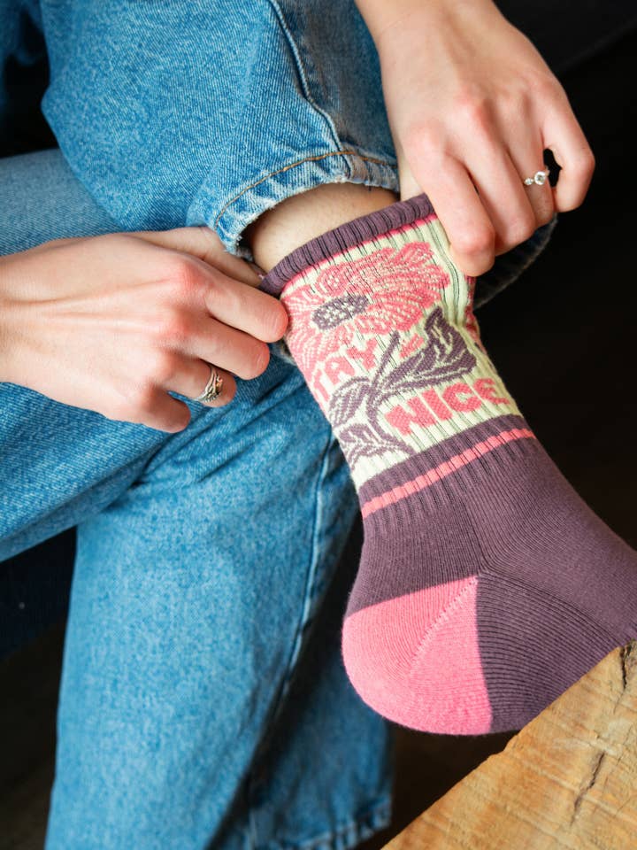 Stay Nice Socks for wholesale by Modern Pastime