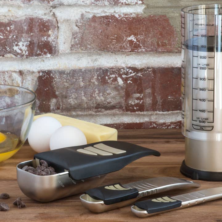 Fox Run Brands – Großhandel Messlöffel – KitchenArt Baker's Pro Adjust-A-Measure Set, 4-teilig, satiniert2