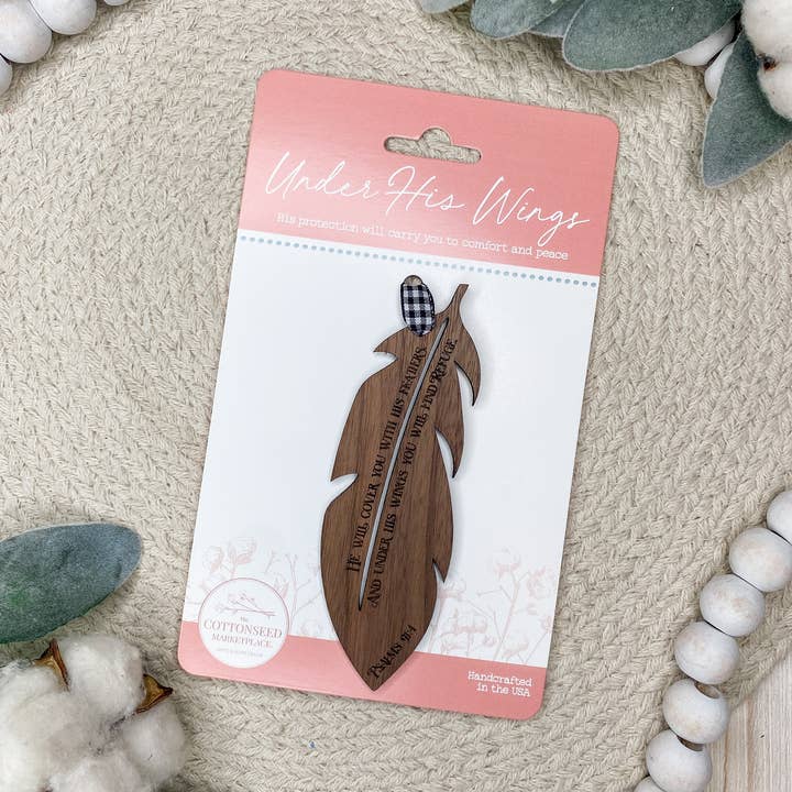 Feather Psalms 91:4 Ornament for wholesale by The Cottonseed Marketplace