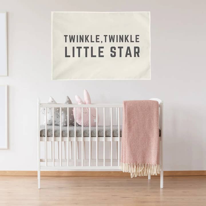 Twinkle Twinkle Little Star Wall Flag, Nursery Decor for wholesale by The Little Lemons Company