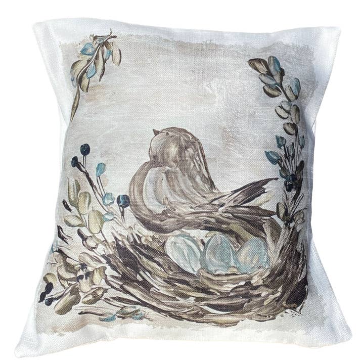 GA Spring Brown Bird Pillow for wholesale by Southern Cotton Mill