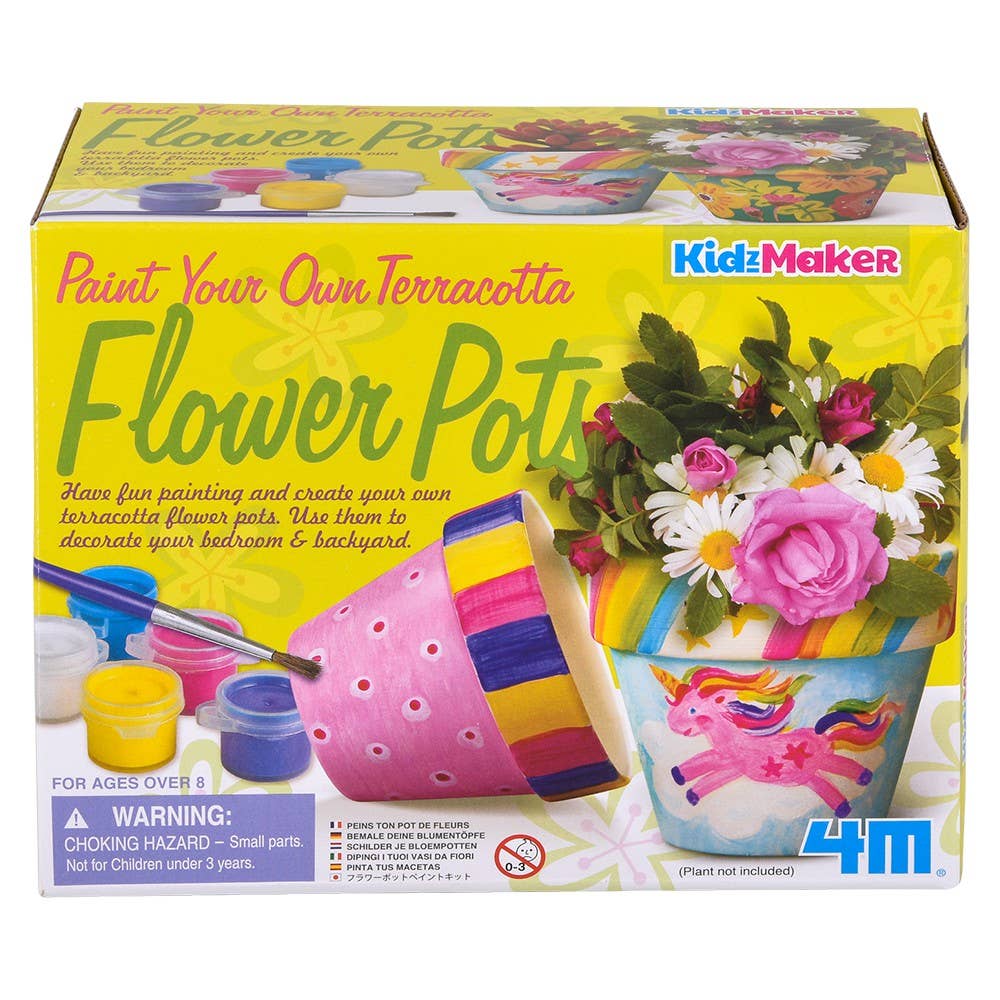 The Toy Network - Wholesale DIY Craft Kit - Kids - KidzMaker/Paint Your Own Terracotta Flower Pots3