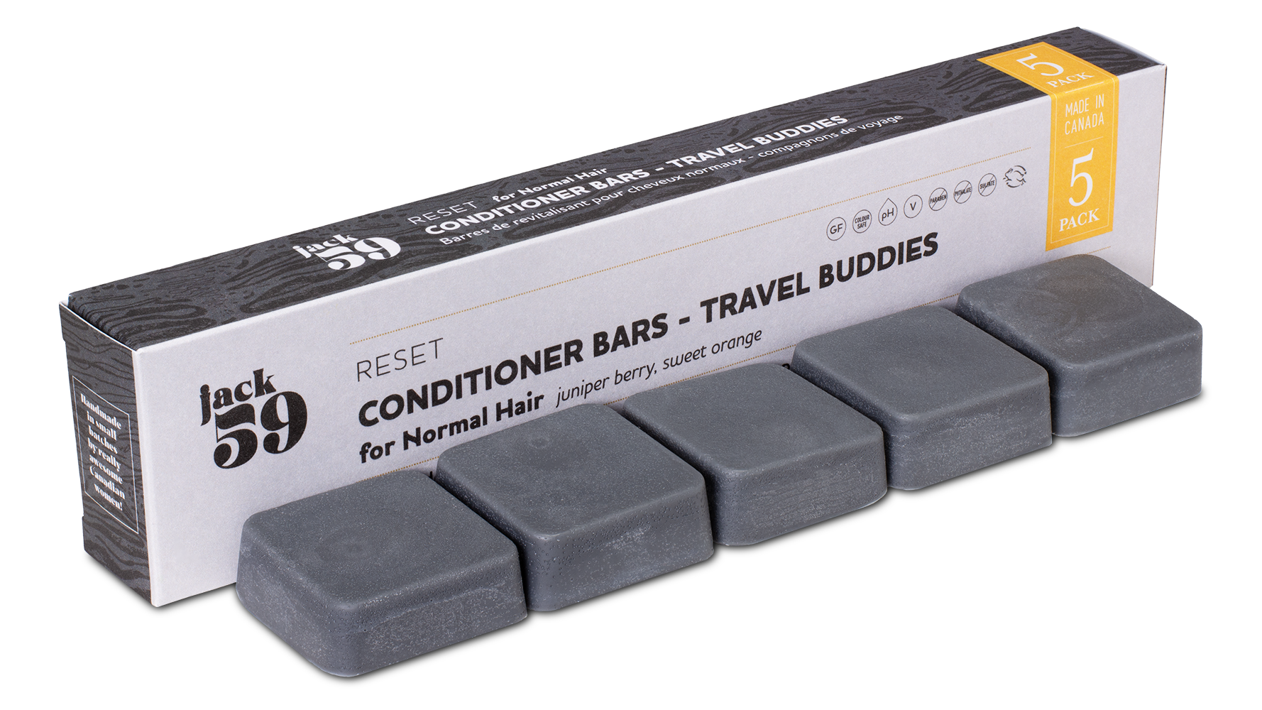 Jack59 Inc. - Vente Après-shampoing - Barres d'après-shampoing Travel Buddies - Recharge (pack de 5) - Jack596