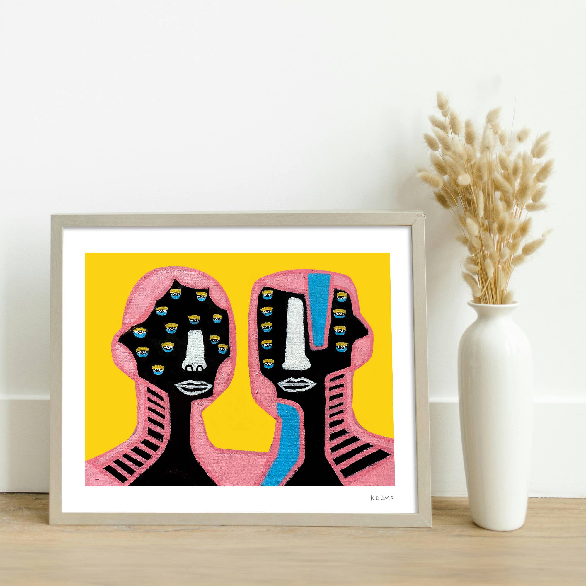Keemo Gallery - Wholesale Art Print - Love Colorful Modern Art Print Lover Couple Yellow Friend6