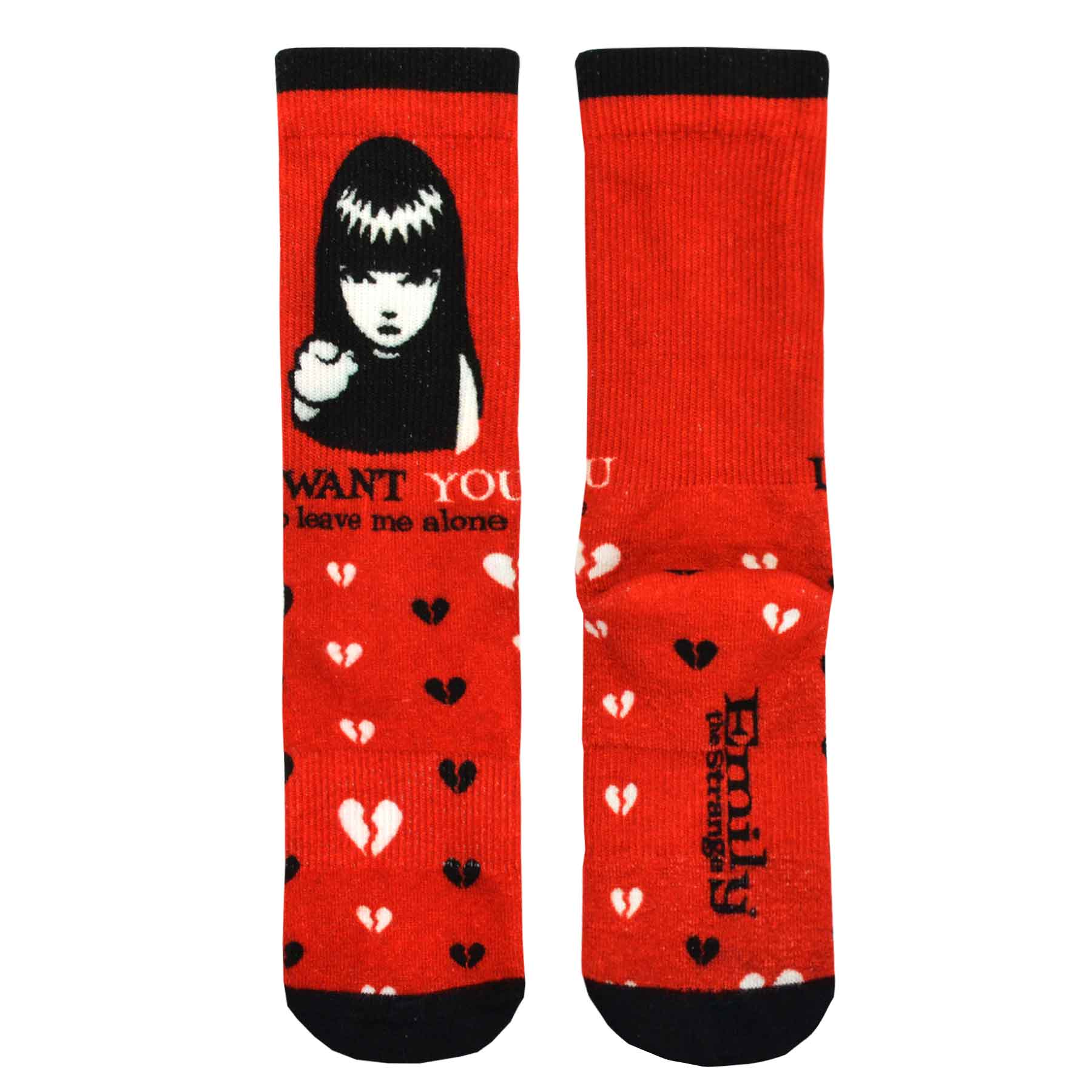 DoodleUS Inc - Wholesale Socks - Women's - Emily the Strange Women Character Printed half Cushion Socks0