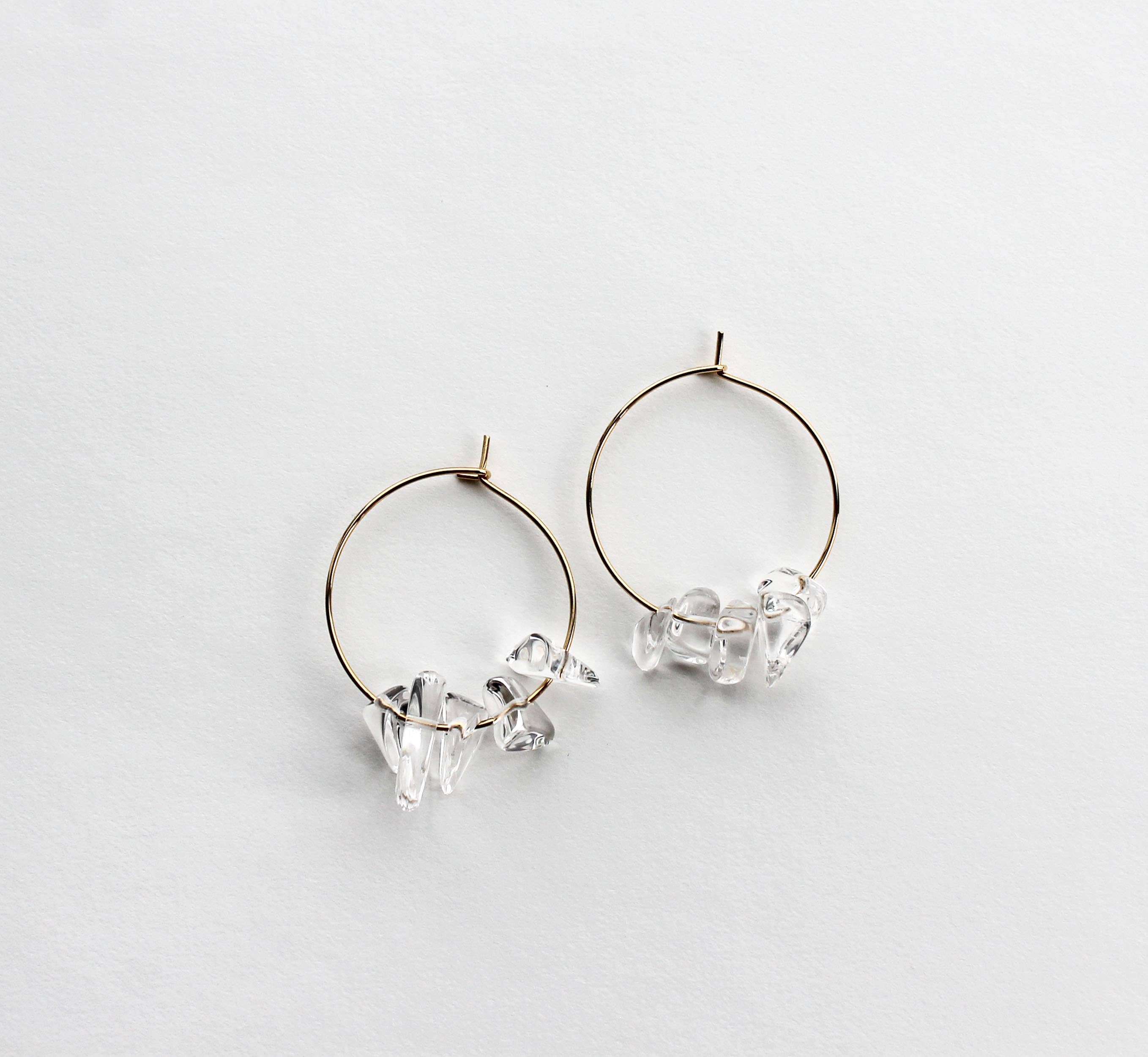 Laura Stark Designs - Wholesale Hoop Earrings - Boho Quartz Chip Hoops | Bohemian Hoops3