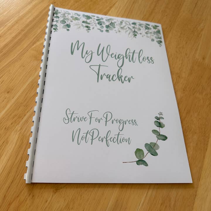 Binded Eucalyptus Leaf Weight Loss & Diet Tracker Journal A4 Diary - Up To 1 Year Measurements Goals Weigh Ins + Lots MORE! for wholesale by WinsterCreations™