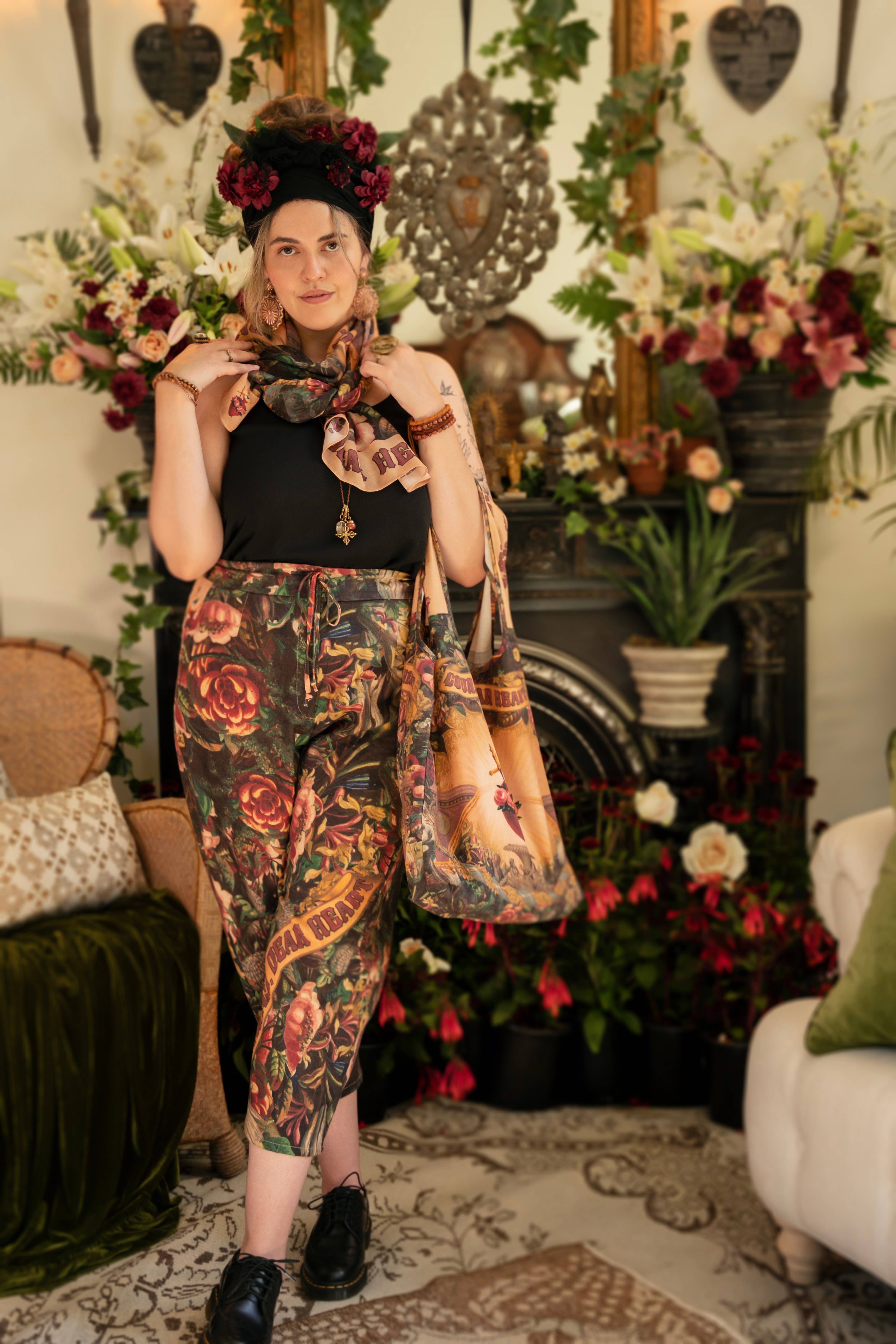 Market of Stars (Worldwide) - Vendita all'ingrosso Borsa tote - Donna - Borsa a tracolla Courage Dear Heart Boho in lino con Sacro Cuore6