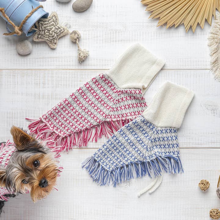 Alqo Wasi - Venta al por mayor Poncho - Perros - Poncho para perro Sofia de alpaca azul claro