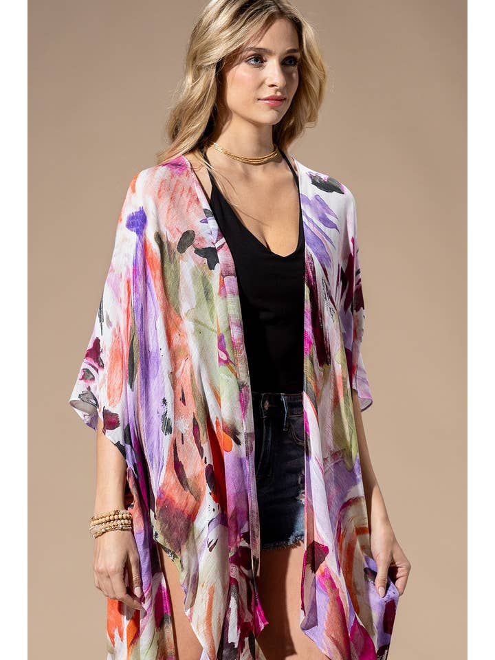 Watercolor Multi Kimono for wholesale on Faire