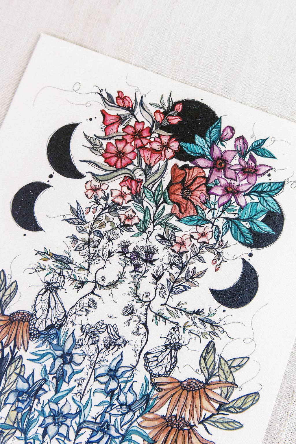 Marcy Ellis – Großhandel Kunstdruck – Erwachen, Feminine Botanische Kunst Druck, Wanddekoration3