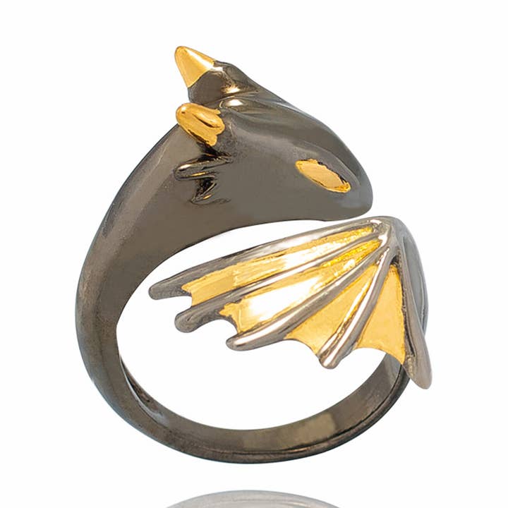 Baby Black Knight Dragon Ring for wholesale by MONVATOO London