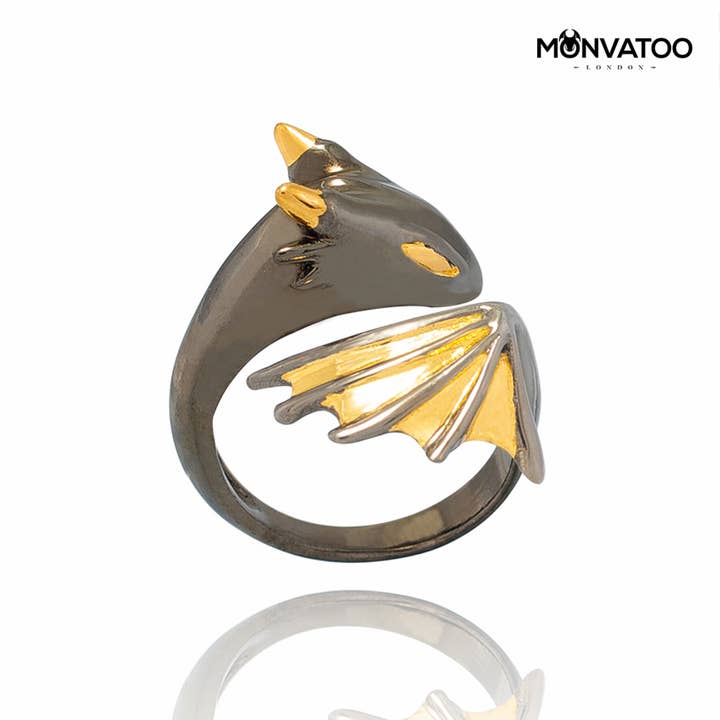 Baby Black Knight Dragon Ring for wholesale by MONVATOO London
